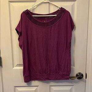 Lane Bryant Purple Blouse with Ribbed Neckline